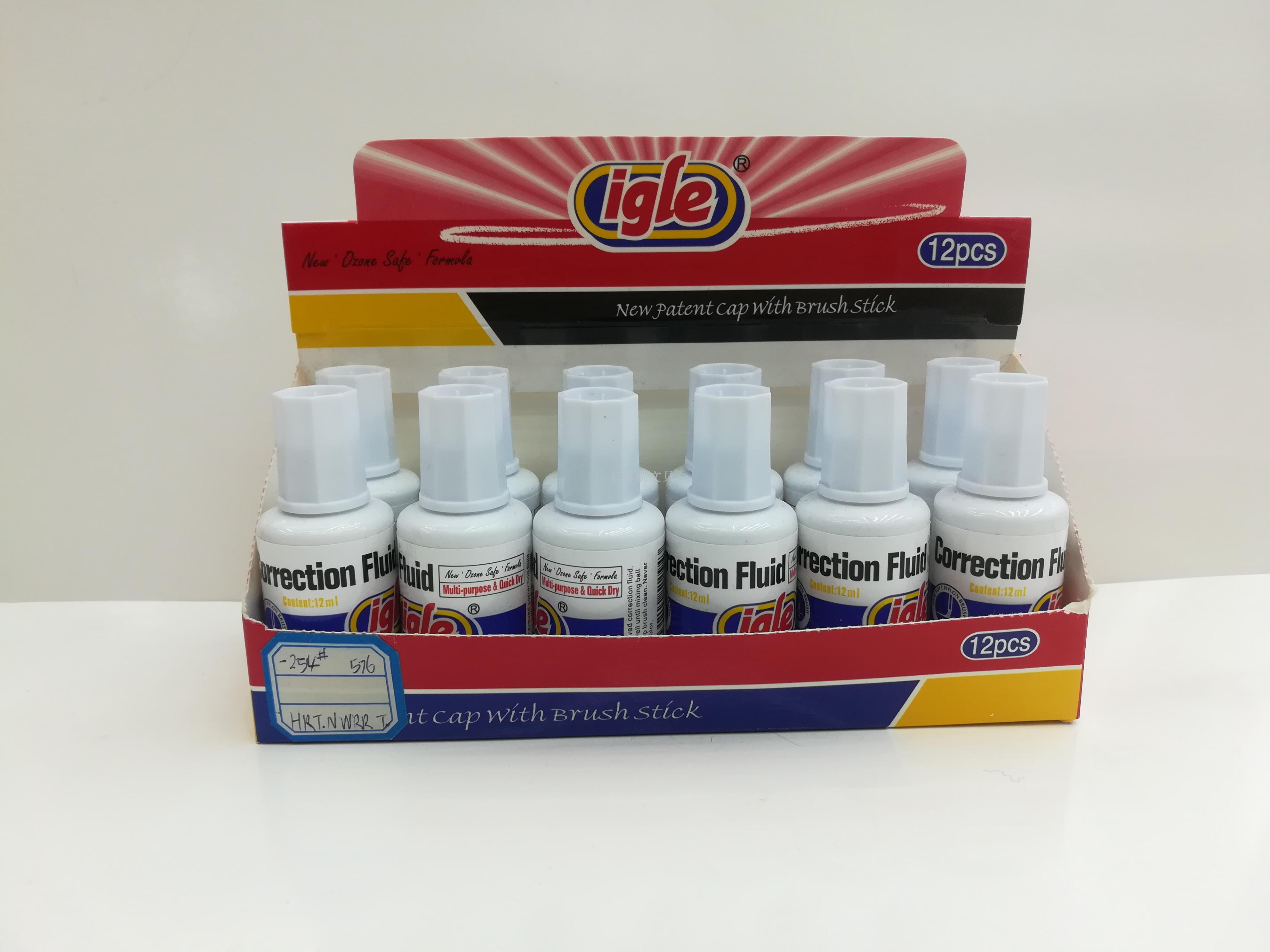 Igle-254 correction fluid, 12ML correction fluid in round bottle Igle-254 correction fluid, 12ML correction fluid in round bottle
