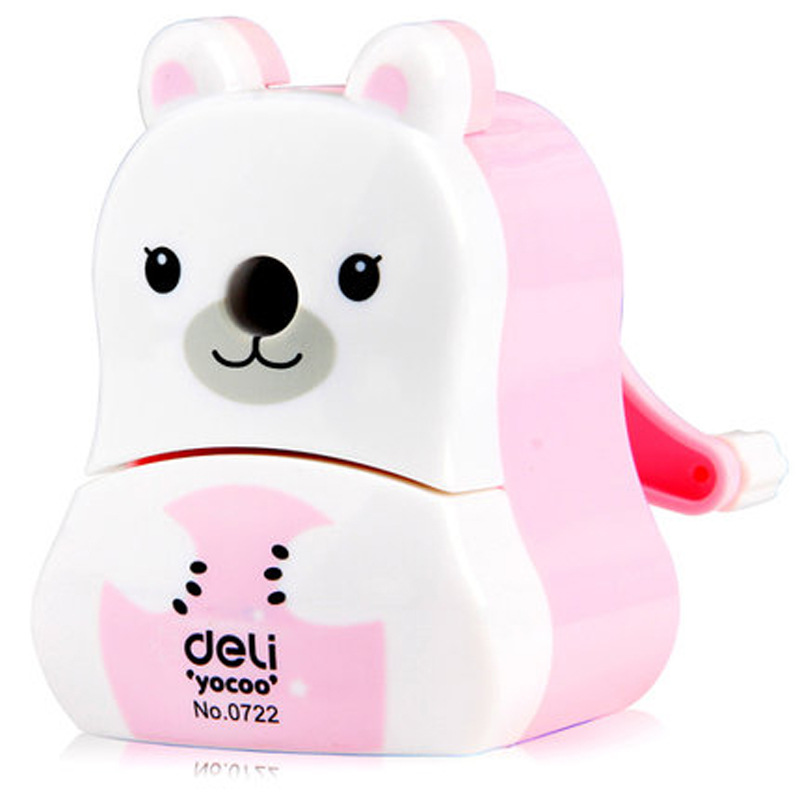 Deli 0722 Polar Bear Student Pencil Sharpener/Pencil Shapper Hand-Operated Pencil Sharpener Cartoon Cute