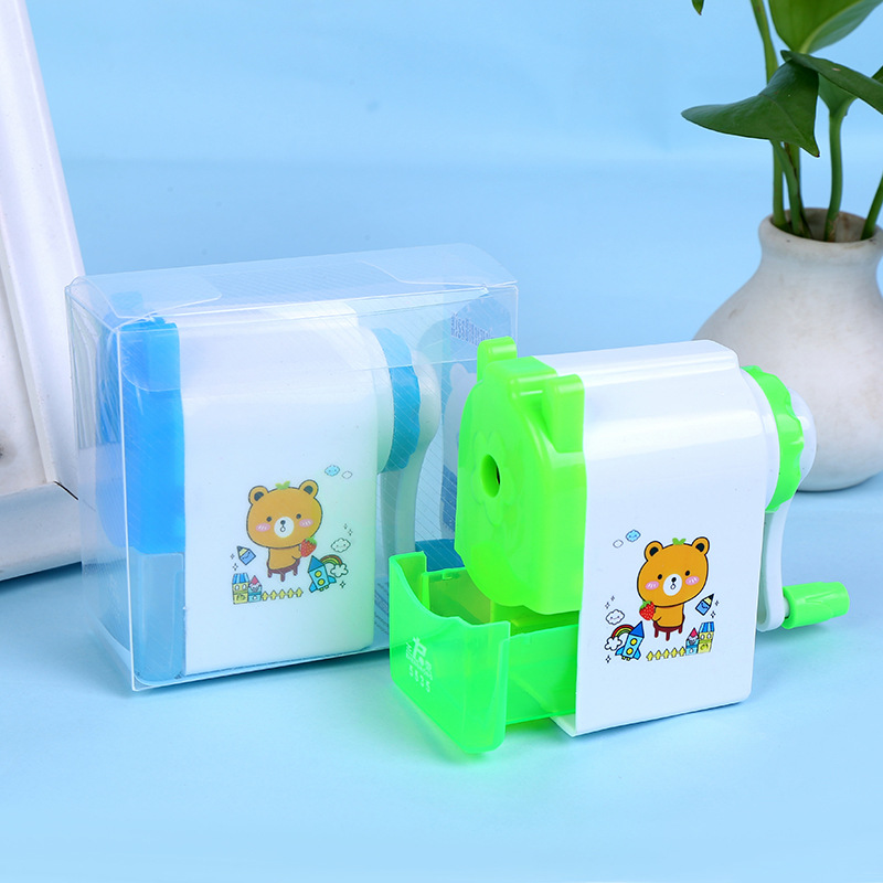 Wholesale Propelling Pencil Pencil Shapper Student Pen Spinning Cartoon Penknife Creative Pencil Sharpener Plastic Hand Pencil Sharpener