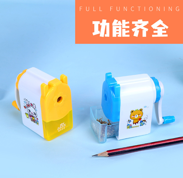 Wholesale Propelling Pencil Pencil Shapper Student Pen Spinning Cartoon Penknife Creative Pencil Sharpener Plastic Hand Pencil Sharpener