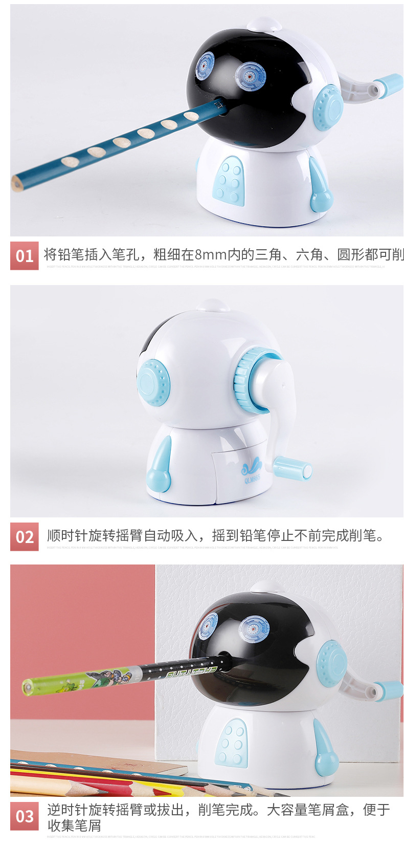 Children's Stationery Pencil Shapper 865 Spaceman Hand Pencil Student School Supplies Pencil Sharpener Cartoon Pencil Sharpener