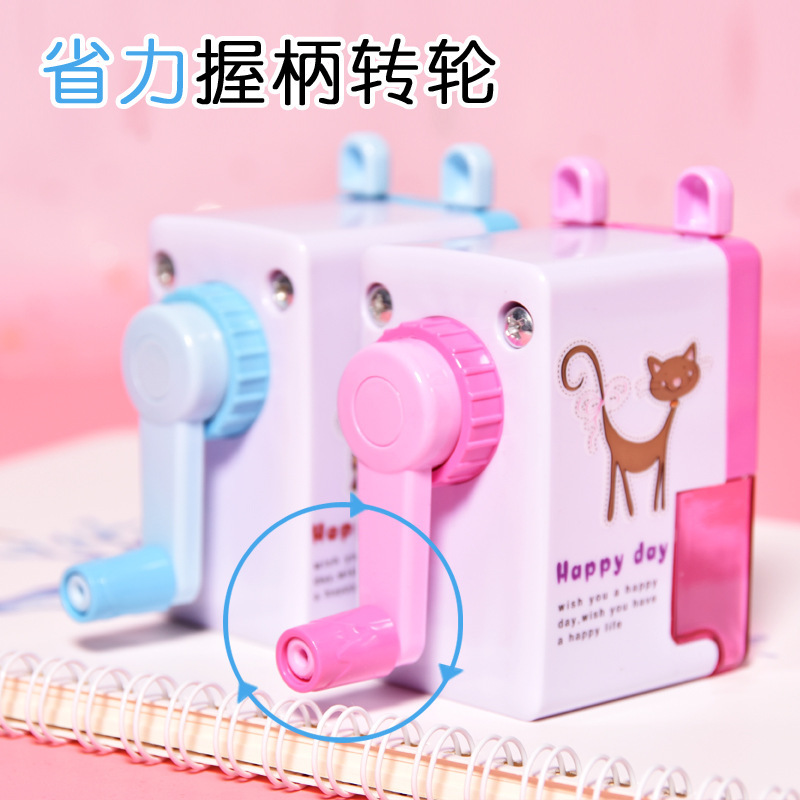 Zhengrong 027 Pencil Shapper Penknife Cartoon Hand-Cranking Pencil Sharpener Pencil Sharpener Labor-Saving Pencil Sharpener Small Gifts for Children