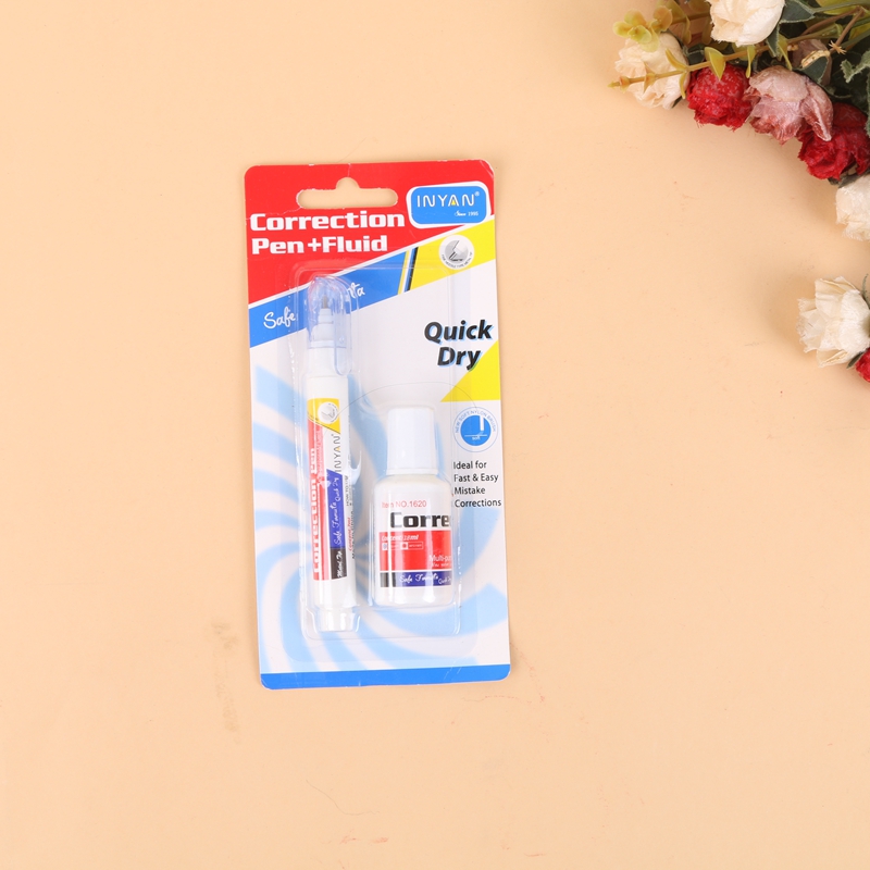 Correction liquid correction fluid two fixed pens fast dry environmental student stationery.