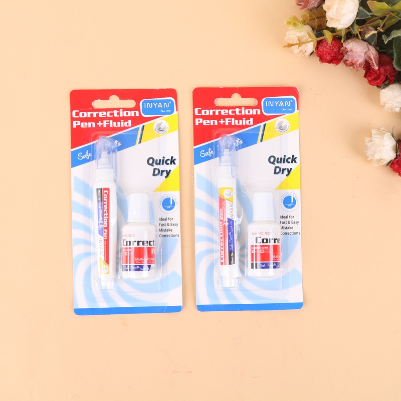 Correction liquid correction fluid two fixed pens fast dry environmental student stationery.
