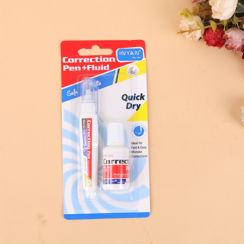 Correction liquid correction fluid two fixed pens fast dry environmental student stationery.