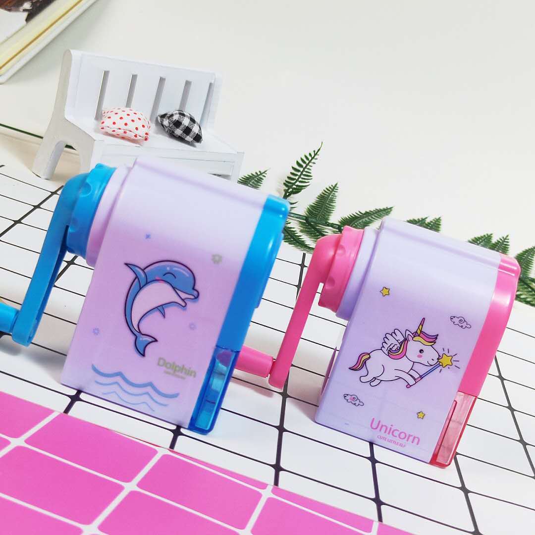 Creative Cartoon Hand-Cranking Pencil Shapper Pencil Sharpener Student Plastic Pencil Sharpener Children Pencil Sharpener Pencil Sharpener Office Supplies