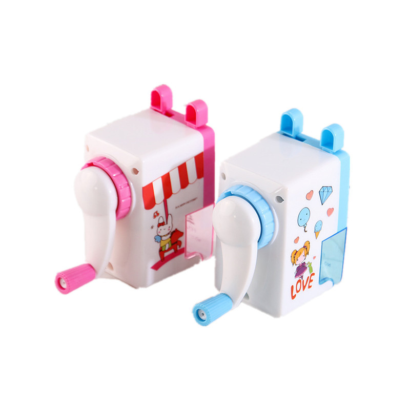 Creative Cartoon Hand-Cranking Pencil Shapper Pencil Sharpener Student Plastic Pencil Sharpener Children Pencil Sharpener Pencil Sharpener Office Supplies