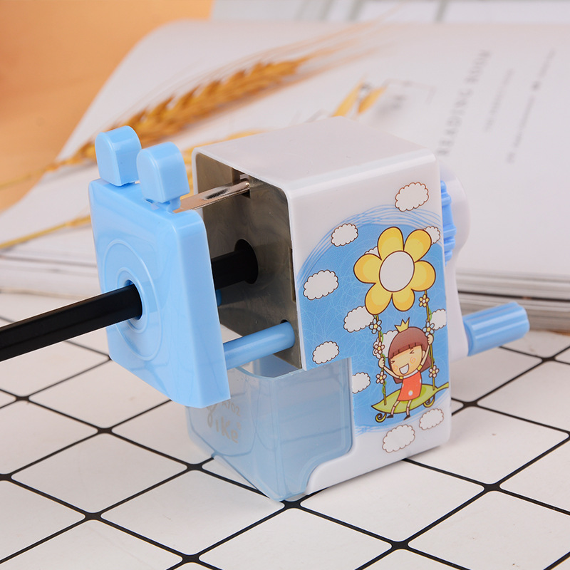 Creative Cartoon Hand-Cranking Pencil Shapper Pencil Sharpener Student Plastic Pencil Sharpener Children Pencil Sharpener Pencil Sharpener Office Supplies