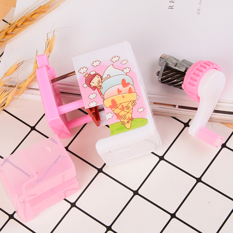 Creative Cartoon Hand-Cranking Pencil Shapper Pencil Sharpener Student Plastic Pencil Sharpener Children Pencil Sharpener Pencil Sharpener Office Supplies