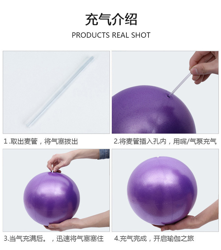 Wheat Tube Ball Net Red Pilates 25cm Yoga Ball Balance Ball Fitness Ball Gymnastic Ball Frosted Explosion-Proof Yoga Ball