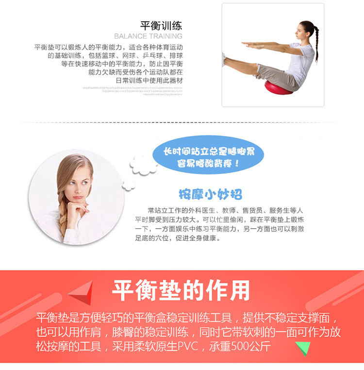 Balance Cushion Yoga Massage Mat Balance Disk Soft Cushion Thickened Anti-Riot Yoga Balance Ball Feet Stool Rehabilitation Cushion Air Cushion