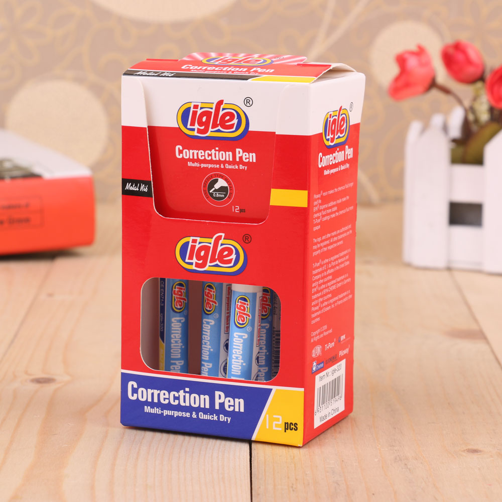 Factory direct selling students paint modified steel head correction fluid green correction pen