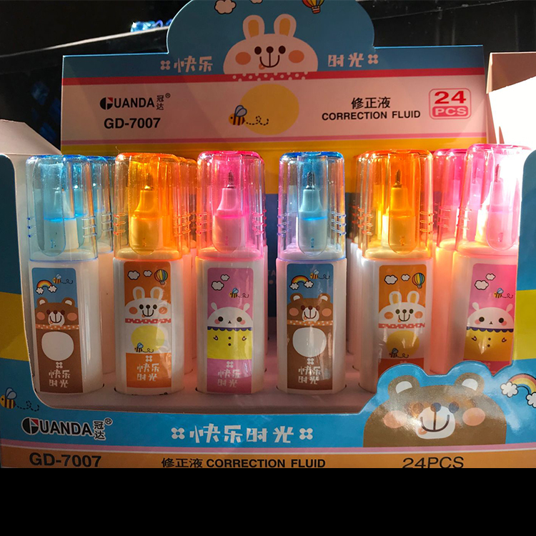 Hot environmental correction Fluid metal head flat bottle correction pen modification liquid  wholesale and retail custo