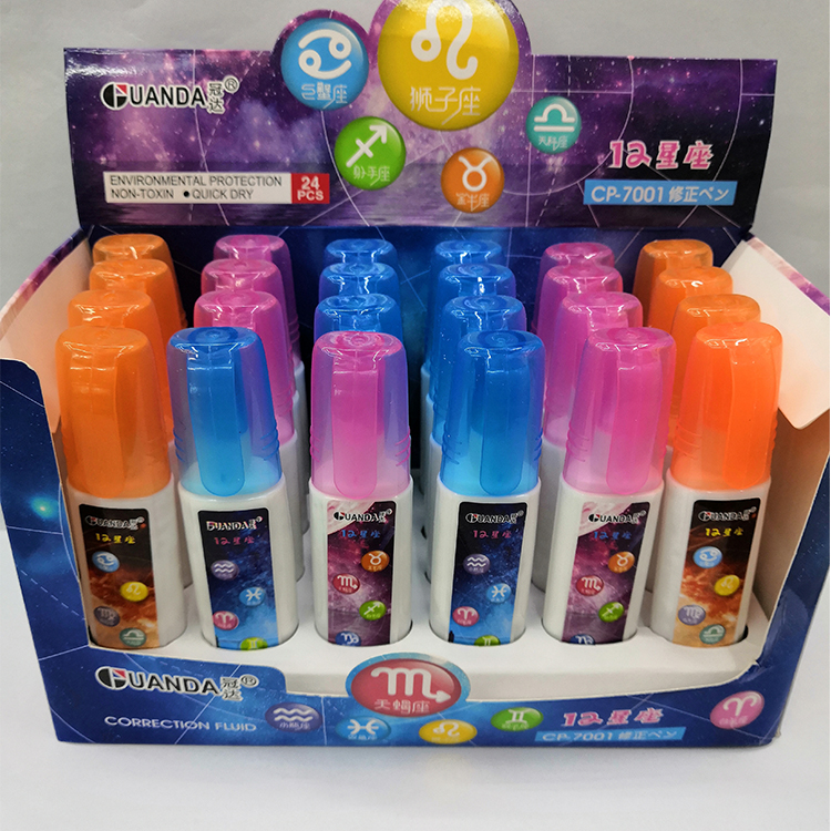 Hot environmental correction Fluid metal head flat bottle correction pen modification liquid  wholesale and retail custo