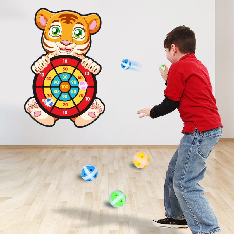 Children&#039;s Dart Plate Target Wholesale Viscous Samples Ball Household Darts Indoor Flannel Sticky Ball Toy Magic Sticky Ball