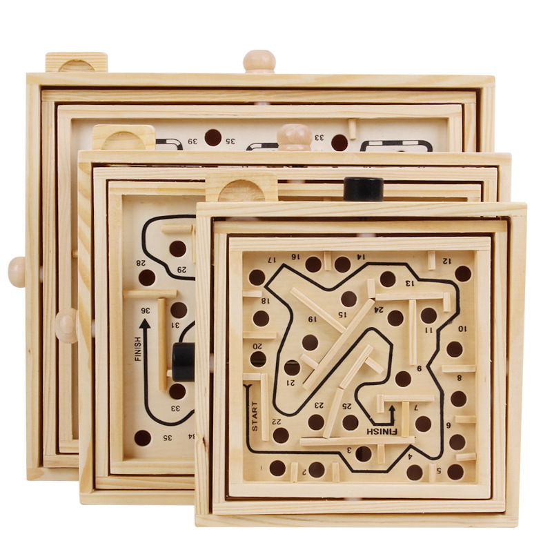 Children Adult Intelligence Development Wooden Ball Game Balance Three-Dimensional Maze Early Education Rolling Bead Toy