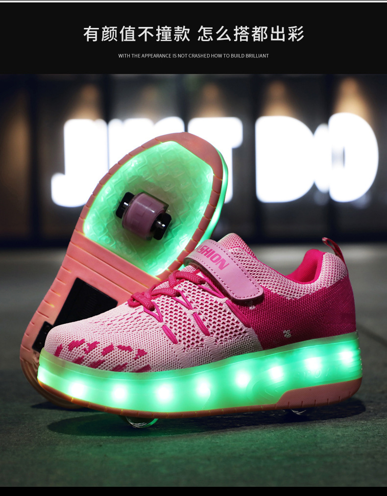 Amazon Overseas Supply Luminous Led Roller Shoe Two-Wheel Boys Charging Skate Shoes Girls Skates Manufacturers Amazon Overseas Supply Luminous Led Roller Shoe Two-Wheel Boys Charging Skate Shoes Girls Skates Manufacturers
