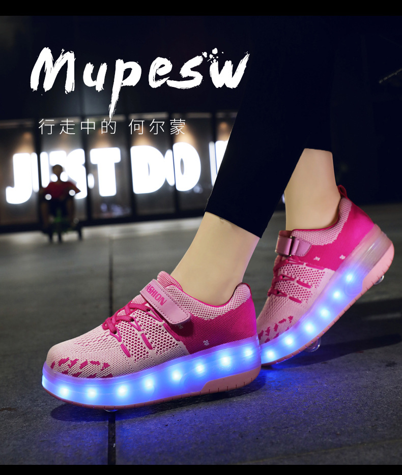 Amazon Overseas Supply Luminous Led Roller Shoe Two-Wheel Boys Charging Skate Shoes Girls Skates Manufacturers Amazon Overseas Supply Luminous Led Roller Shoe Two-Wheel Boys Charging Skate Shoes Girls Skates Manufacturers