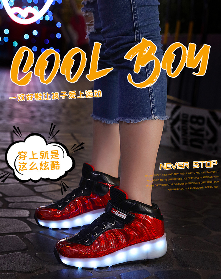 Cross-Border Supply Children's High-Top Heelys Double Wheel the Skating Shoes Pulley with Light Boys and Girls Skates Shoes with LED Light Cross-Border Supply Children's High-Top Heelys Double Wheel the Skating Shoes Pulley with Light Boys and Girls Skates Shoes with LED Light