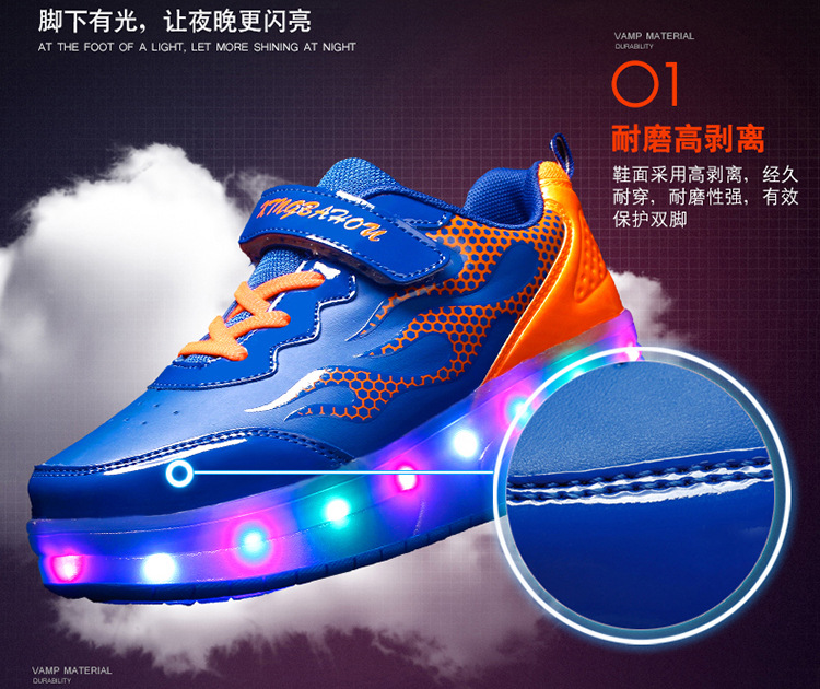 Cross-Border Foreign Trade Supply Light-Emitting Children's Heelys Two-Wheel Skate Shoes Boys' Automatic Model Skates Factory Wholesale Cross-Border Foreign Trade Supply Light-Emitting Children's Heelys Two-Wheel Skate Shoes Boys' Automatic Model Skates Factory Wholesale