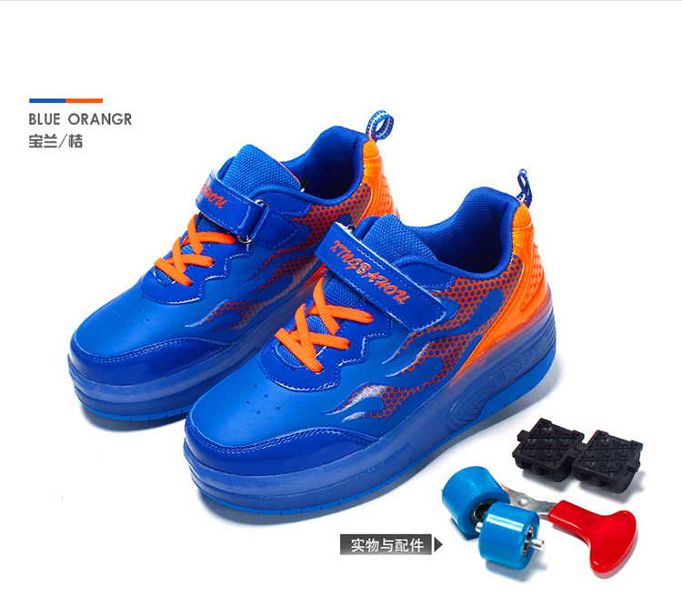 Cross-Border Foreign Trade Supply Light-Emitting Children's Heelys Two-Wheel Skate Shoes Boys' Automatic Model Skates Factory Wholesale Cross-Border Foreign Trade Supply Light-Emitting Children's Heelys Two-Wheel Skate Shoes Boys' Automatic Model Skates Factory Wholesale