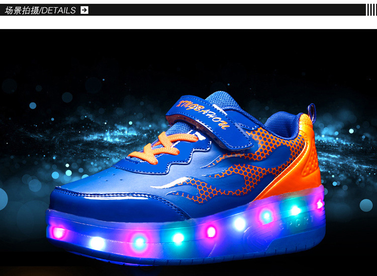 Cross-Border Foreign Trade Supply Light-Emitting Children's Heelys Two-Wheel Skate Shoes Boys' Automatic Model Skates Factory Wholesale Cross-Border Foreign Trade Supply Light-Emitting Children's Heelys Two-Wheel Skate Shoes Boys' Automatic Model Skates Factory Wholesale