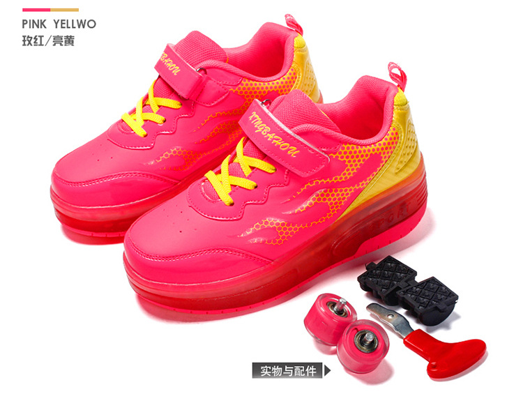 Cross-Border Foreign Trade Supply Light-Emitting Children's Heelys Two-Wheel Skate Shoes Boys' Automatic Model Skates Factory Wholesale Cross-Border Foreign Trade Supply Light-Emitting Children's Heelys Two-Wheel Skate Shoes Boys' Automatic Model Skates Factory Wholesale