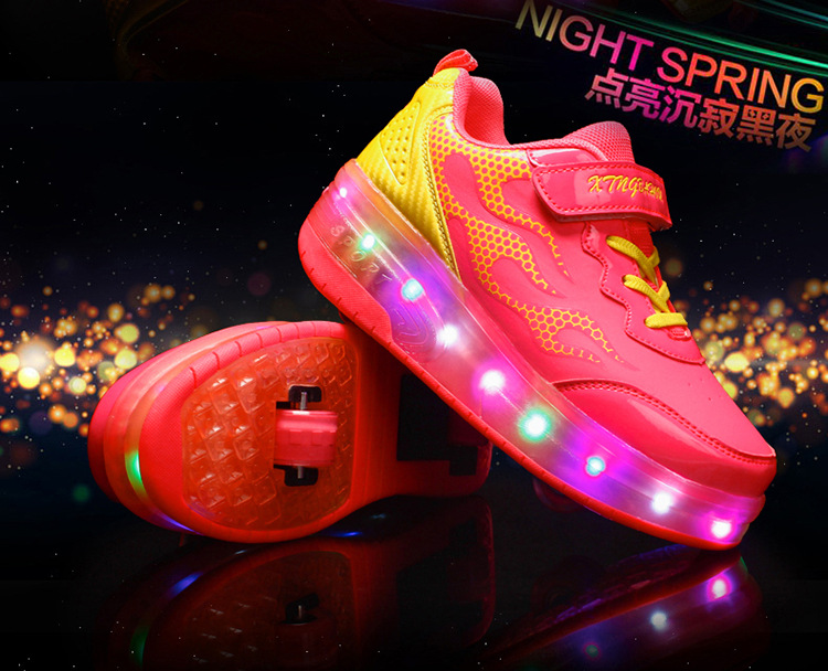 Cross-Border Foreign Trade Supply Light-Emitting Children's Heelys Two-Wheel Skate Shoes Boys' Automatic Model Skates Factory Wholesale Cross-Border Foreign Trade Supply Light-Emitting Children's Heelys Two-Wheel Skate Shoes Boys' Automatic Model Skates Factory Wholesale