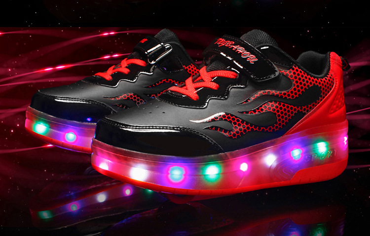 Cross-Border Foreign Trade Supply Light-Emitting Children's Heelys Two-Wheel Skate Shoes Boys' Automatic Model Skates Factory Wholesale Cross-Border Foreign Trade Supply Light-Emitting Children's Heelys Two-Wheel Skate Shoes Boys' Automatic Model Skates Factory Wholesale