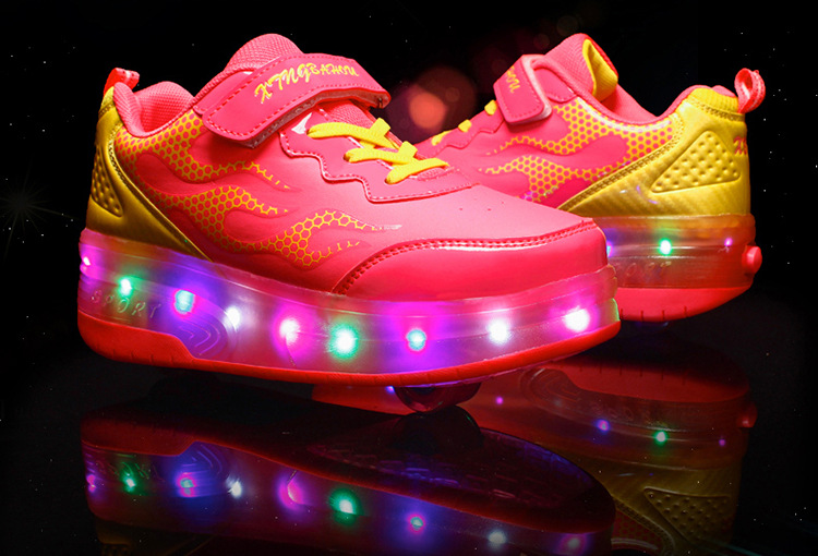Cross-Border Foreign Trade Supply Light-Emitting Children's Heelys Two-Wheel Skate Shoes Boys' Automatic Model Skates Factory Wholesale Cross-Border Foreign Trade Supply Light-Emitting Children's Heelys Two-Wheel Skate Shoes Boys' Automatic Model Skates Factory Wholesale