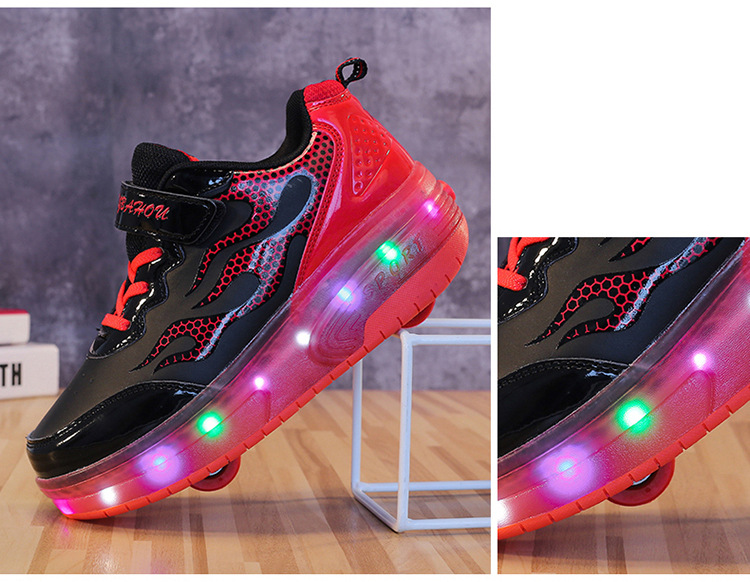 Cross-Border Foreign Trade Supply Light-Emitting Children's Heelys Two-Wheel Skate Shoes Boys' Automatic Model Skates Factory Wholesale Cross-Border Foreign Trade Supply Light-Emitting Children's Heelys Two-Wheel Skate Shoes Boys' Automatic Model Skates Factory Wholesale