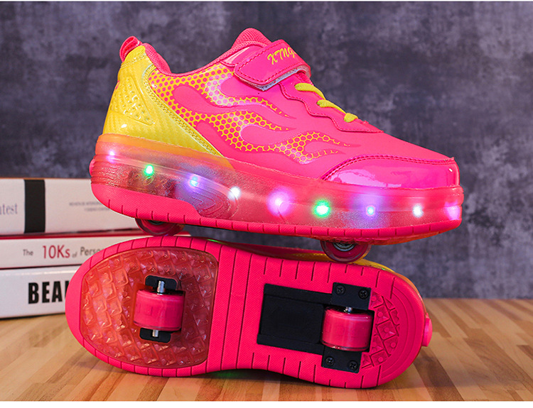 Cross-Border Foreign Trade Supply Light-Emitting Children's Heelys Two-Wheel Skate Shoes Boys' Automatic Model Skates Factory Wholesale Cross-Border Foreign Trade Supply Light-Emitting Children's Heelys Two-Wheel Skate Shoes Boys' Automatic Model Skates Factory Wholesale