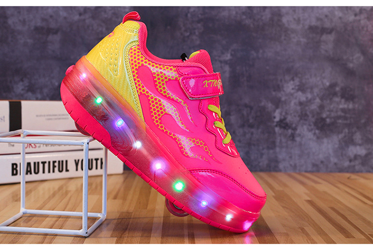 Cross-Border Foreign Trade Supply Light-Emitting Children's Heelys Two-Wheel Skate Shoes Boys' Automatic Model Skates Factory Wholesale Cross-Border Foreign Trade Supply Light-Emitting Children's Heelys Two-Wheel Skate Shoes Boys' Automatic Model Skates Factory Wholesale