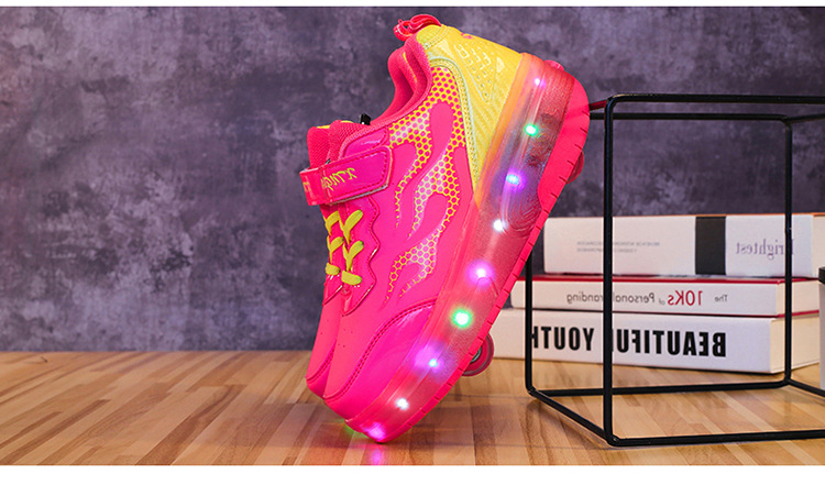 Cross-Border Foreign Trade Supply Light-Emitting Children's Heelys Two-Wheel Skate Shoes Boys' Automatic Model Skates Factory Wholesale Cross-Border Foreign Trade Supply Light-Emitting Children's Heelys Two-Wheel Skate Shoes Boys' Automatic Model Skates Factory Wholesale