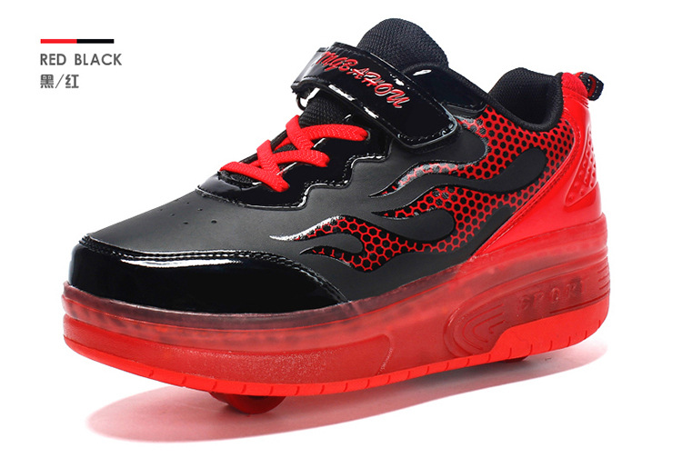 Cross-Border Foreign Trade Supply Light-Emitting Children's Heelys Two-Wheel Skate Shoes Boys' Automatic Model Skates Factory Wholesale Cross-Border Foreign Trade Supply Light-Emitting Children's Heelys Two-Wheel Skate Shoes Boys' Automatic Model Skates Factory Wholesale