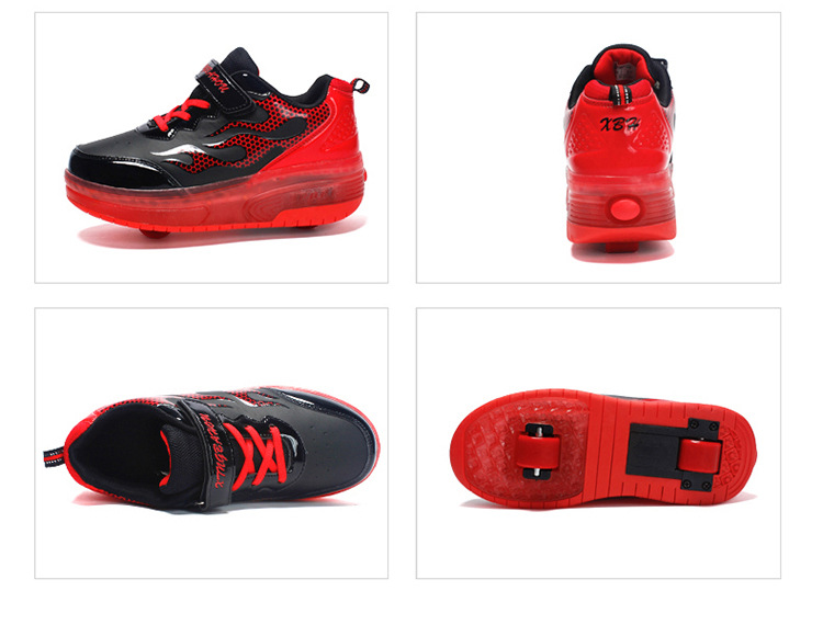 Cross-Border Foreign Trade Supply Light-Emitting Children's Heelys Two-Wheel Skate Shoes Boys' Automatic Model Skates Factory Wholesale Cross-Border Foreign Trade Supply Light-Emitting Children's Heelys Two-Wheel Skate Shoes Boys' Automatic Model Skates Factory Wholesale