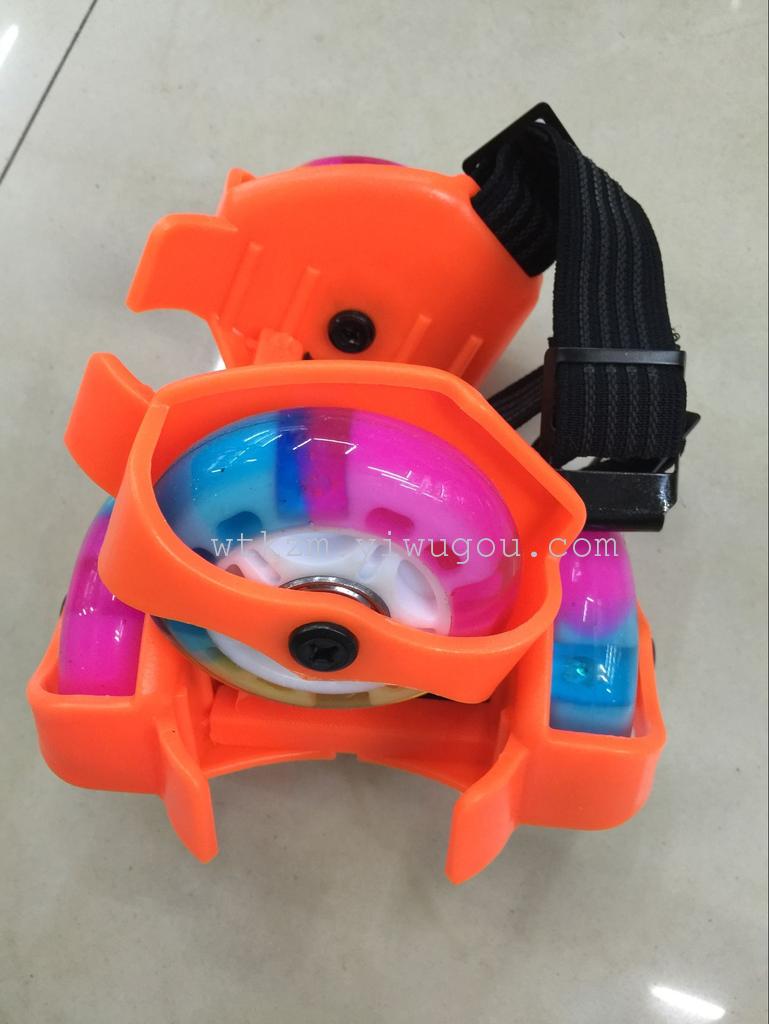 WeChat, hot style, tricolor wheel, gloss wheel, PU, two-wheel hot-air wheel, hot-air roller skates