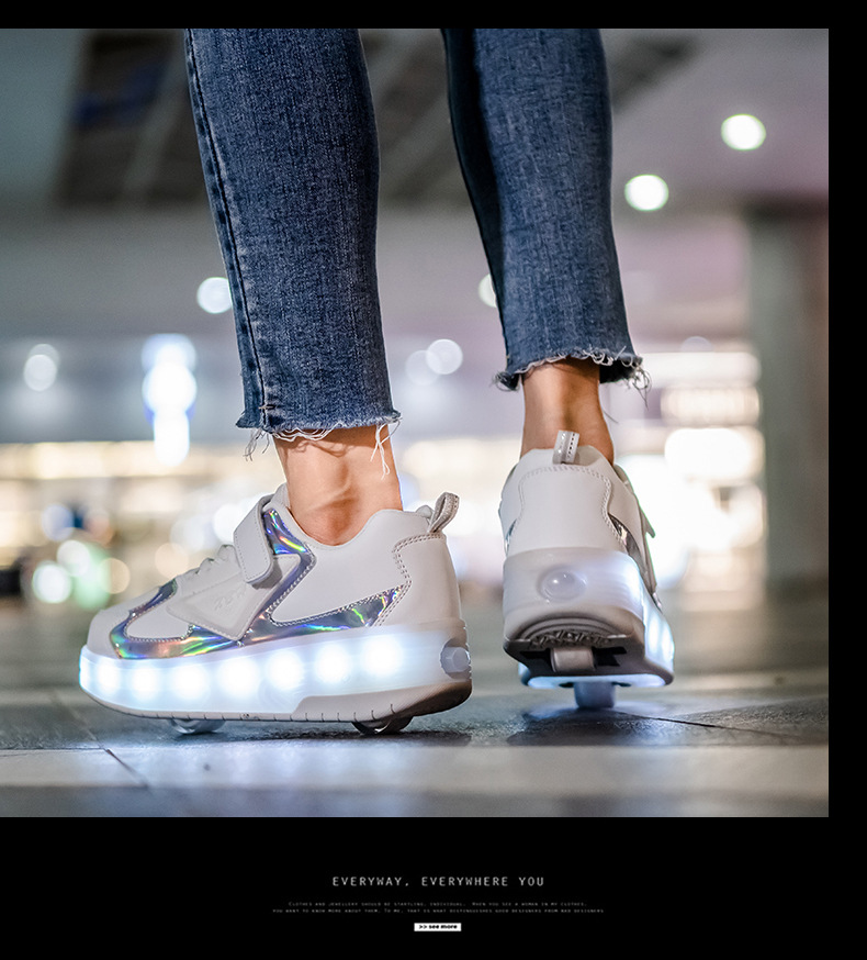 Cross-Border Live Supply New Children's Luminous Two-Wheel Heelys Adult Light Shoes Skate Shoes Men and Women Skates Cross-Border Live Supply New Children's Luminous Two-Wheel Heelys Adult Light Shoes Skate Shoes Men and Women Skates