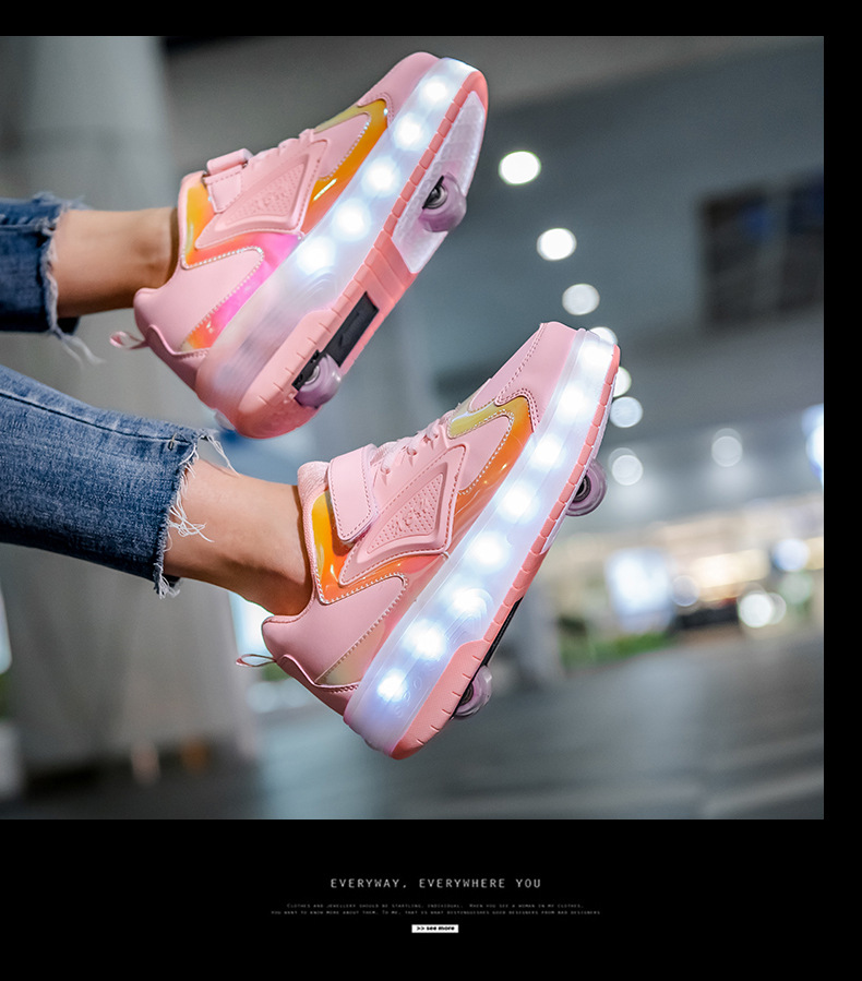 Cross-Border Live Supply New Children's Luminous Two-Wheel Heelys Adult Light Shoes Skate Shoes Men and Women Skates Cross-Border Live Supply New Children's Luminous Two-Wheel Heelys Adult Light Shoes Skate Shoes Men and Women Skates