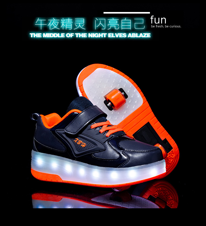 Cross-Border Live Supply New Children's Luminous Two-Wheel Heelys Adult Light Shoes Skate Shoes Men and Women Skates Cross-Border Live Supply New Children's Luminous Two-Wheel Heelys Adult Light Shoes Skate Shoes Men and Women Skates