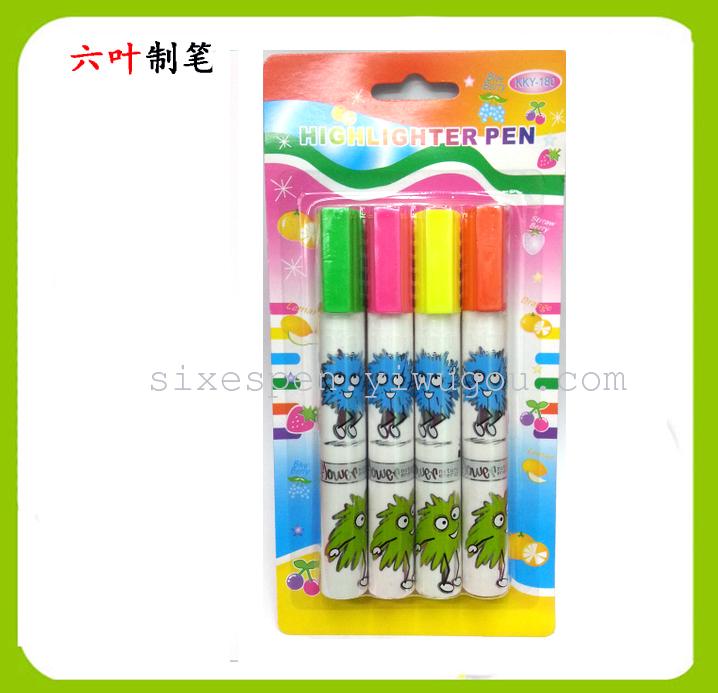 4 PCs blister card highlighter fluorescent  pen 160