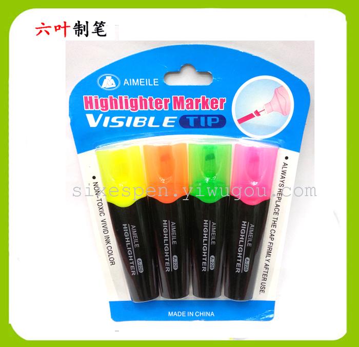 4 PCs blister card highlighter fluorescent  pen 160