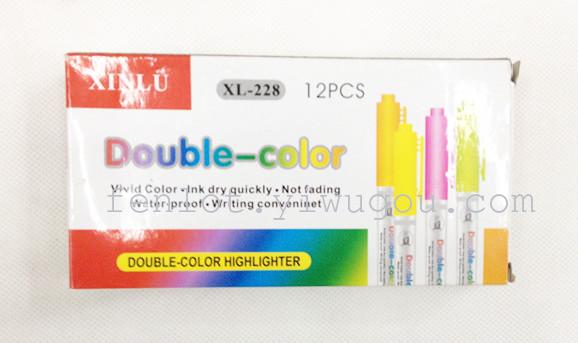 Factory direct supply dual head highlighter 228 Factory direct supply dual head highlighter 228