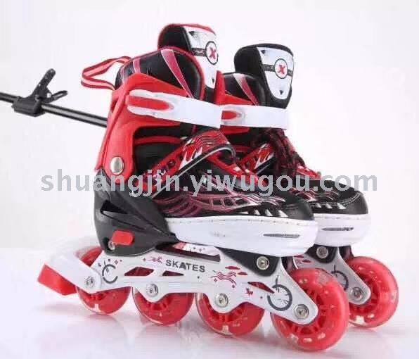 PU full flash skates with adjustable in-line roller skates for students and children PU full flash skates with adjustable in-line roller skates for students and children