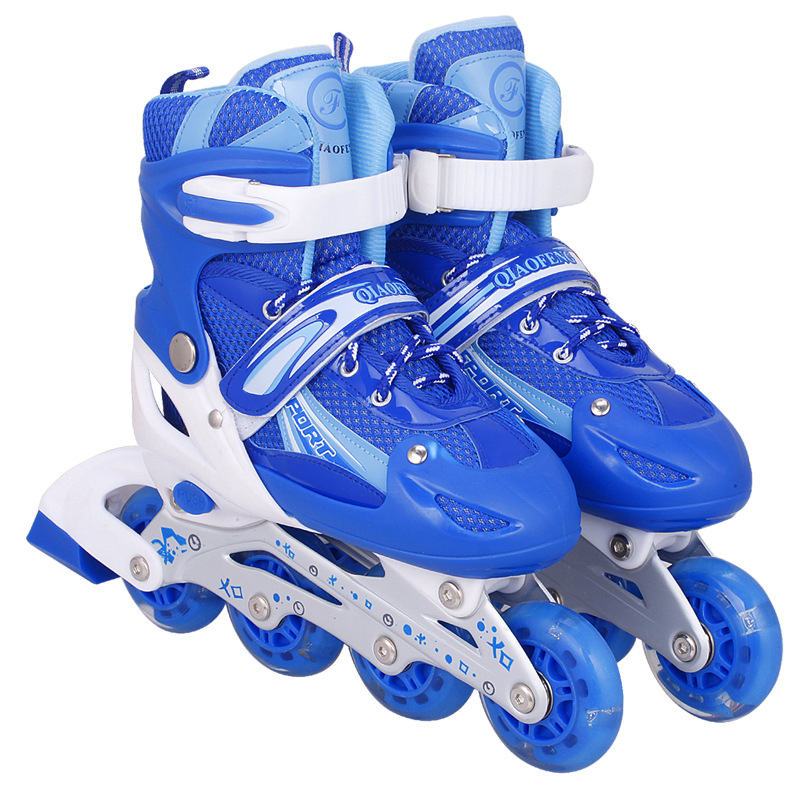 Wholesale Children&#039;s The Skating Shoes Adjustable Straight-Row Roller Skate Single Flash Adult Rollerskate Speed Skating Outdoor Sports Skates