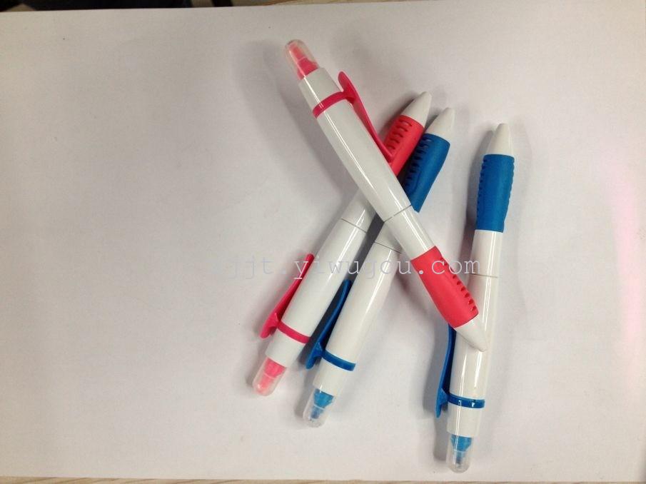 New Korean double silver white Rod pole fluorescent pen cute flower Rod highlighter