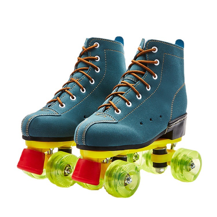 Foreign Trade Amazon Skates Adult 2021 New Double Row Four-Wheel Full Set Color Flash Roller Skating the Skating Shoes