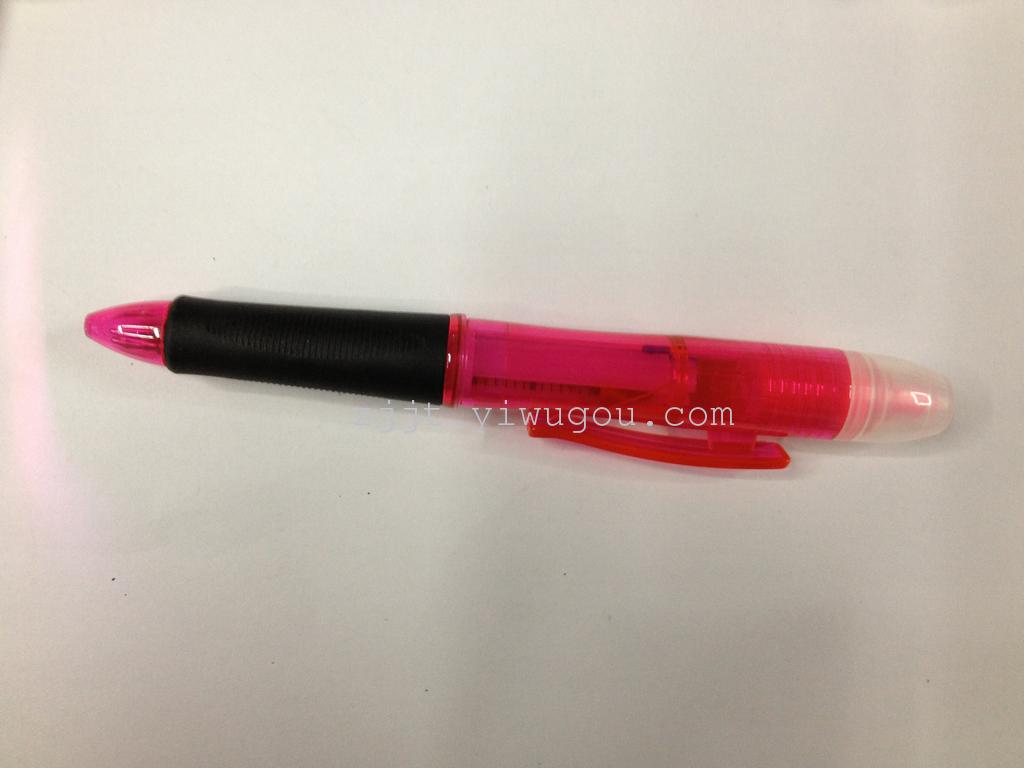 New Korean twin head transparent color bar pole fluorescent pen cute flower highlighter