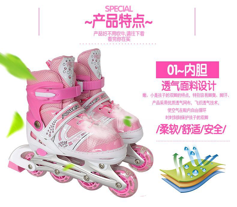 Factory Direct Sales Children the Skating Shoes Flash Skates Adult Roller Skating Roller Skates Adjustable Men and Women in Stock Wholesale