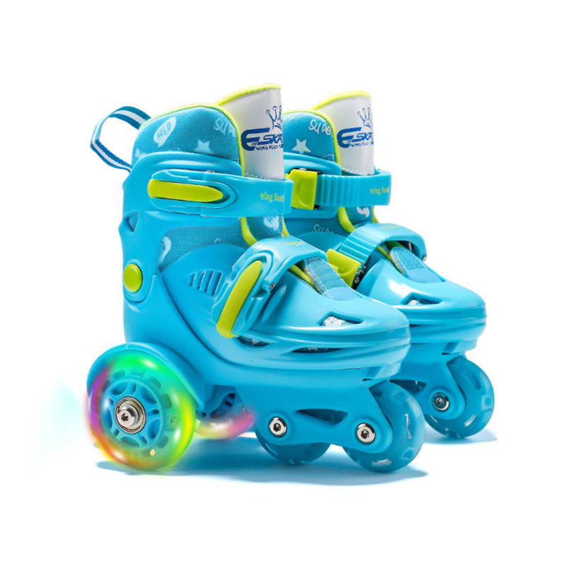 Manufacturer One Piece Dropshipping Skates Children&#039;s The Skating Shoes Flash Suit Baby Double Row Rollerskate